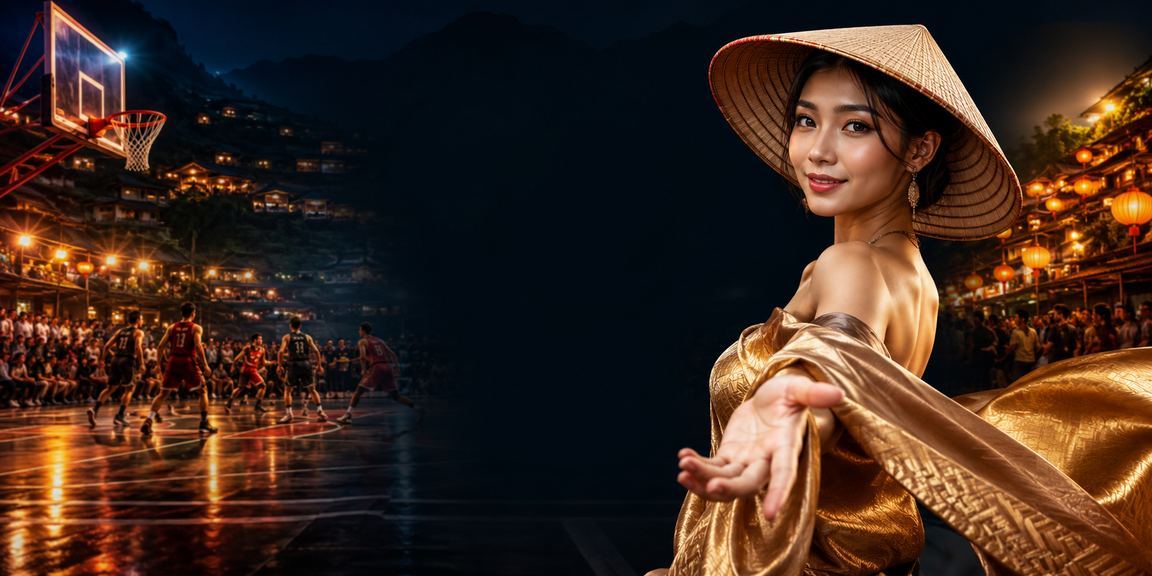 Cảnh núi rừng Sa Pa với hình ảnh người xem thể thao và đặt cược esports qua điện thoại